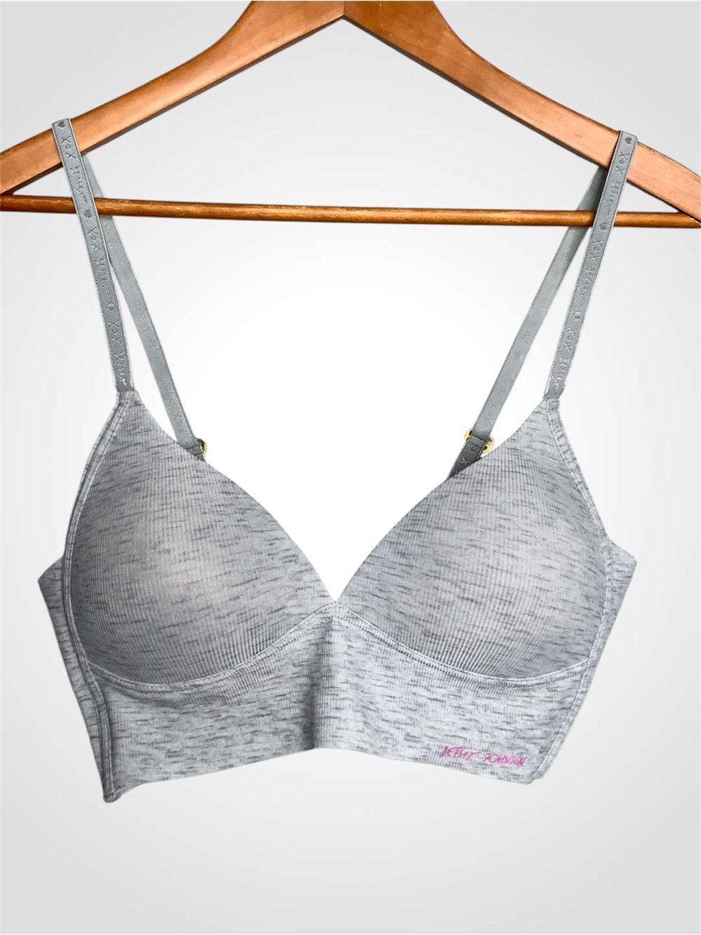 Betsey Johnson Light Gray Wireless Comfort Bra 34C